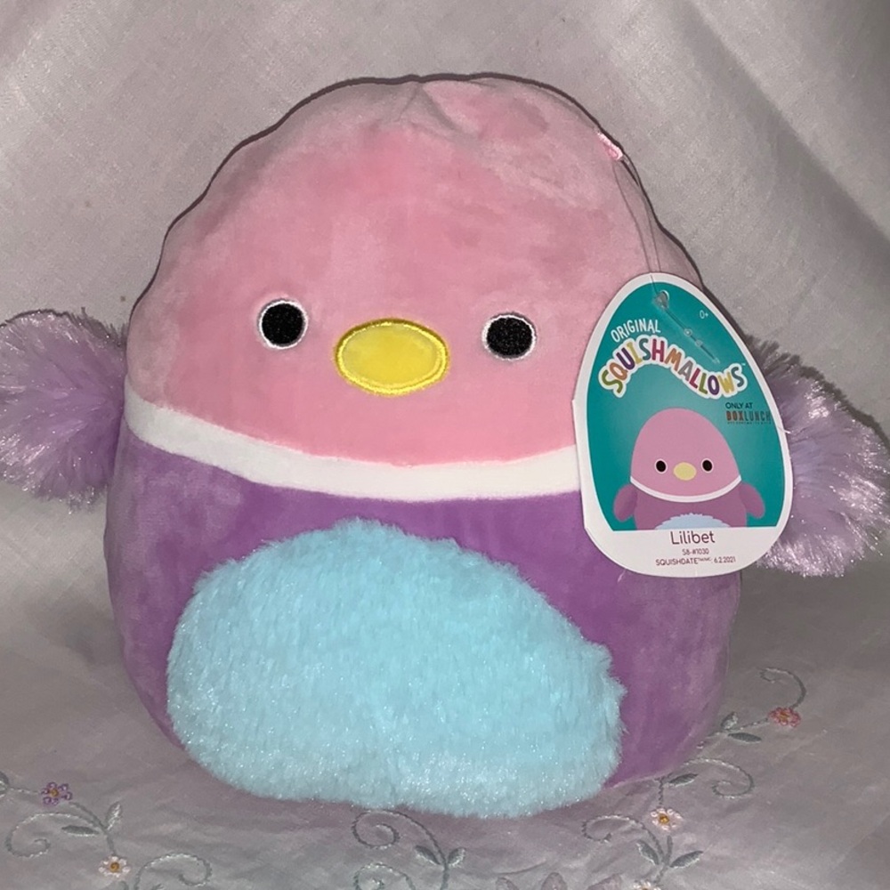 Squishmallows Lilibet 8” Duck Pink Blue NWT Easter Basket Boxlunch Pastel